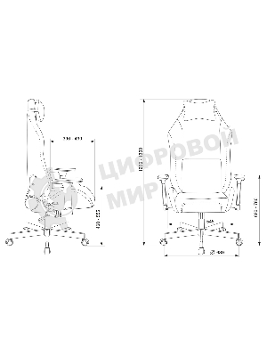 Кресло игровое Бюрократ Knight N1 Fabric серо-голубой Light-28 с подголов. крестовина металл