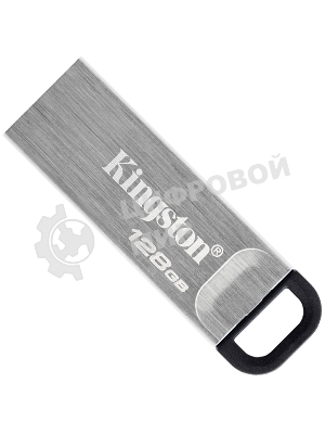 Флешка USB Kingston DataTraveler KYSON (DTKN/128 Gb), 128Gb, USB 3.2 Gen 1, R/W 200/60, серебристый/черный