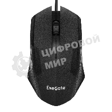 Мышь проводная ExeGate SH-9025 OEM черный, 1000 dpi, USB, кнопки - 3