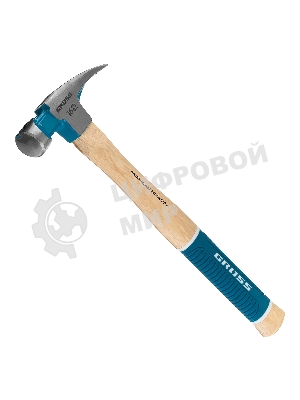 Молоток-гвоздодер Gross 10418 American hickory 450г, угол 75, магнит, обрезиненная рукоятка