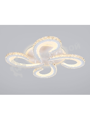 Потолочный светодиодный светильник Ambrella light FA1702/4 WH/CH белый/хром 121W 3000K-6400K 560*560*90 (ПДУ РАДИО 2.4G)