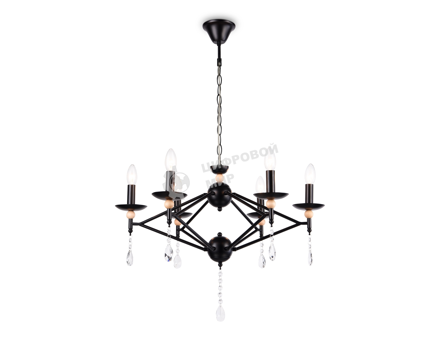 Светильник Ambrella light TR9597/6 BK черный E14/6 max 40W D660*880
