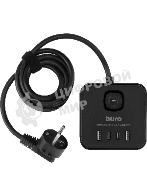 Сетевой удлинитель Buro BU-PTE4.1UC-B 1.5 м (4 розетки) черный (пакет ПЭ)