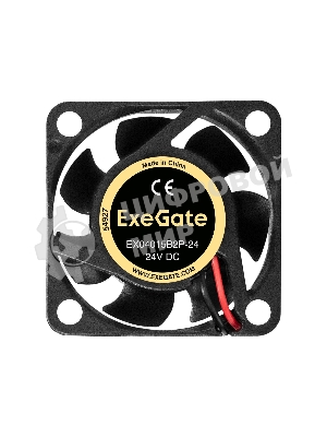 Вентилятор 24В DC ExeGate EX04015B2P-24 (40x40x15 мм, 2-Ball (двойной шарикоподшипник), 2pin, 7800RPM, 33dBA)