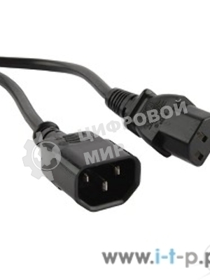 Кабель питания монитор-компьютер Hyperline PWC-IEC13-IEC14-5.0-BK IEC 320 C13 - IEC 320 C14 (3x0.75) 5м
