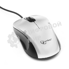 Мышь проводная Gembird MOP-100-S серебристый, 1000 dpi, USB, кнопки - 3