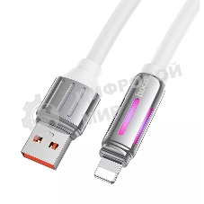 Кабель USB HOCO U136 Prize, USB - Lightning, 2.4А, 1.2м, белый