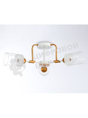 Светильник Ambrella light TR303321/3 WH/GD/CL/FR белый/золото/прозрачный/белый матовый E27*3 max 60W D620*210