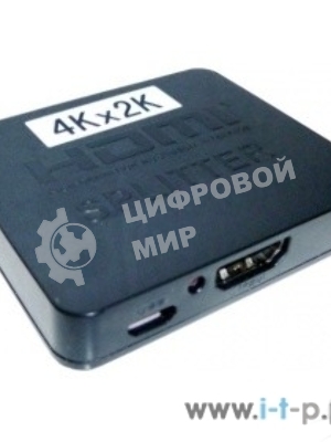 Разветвитель HDMI 4K Splitter Orient HSP0102HL, 1->2, HDMI 1.4/3D, UHDTV 4K(3840x2160)/HDTV1080p/1080i/720p, HDCP1.2, питание от USB, пластик.корпус 