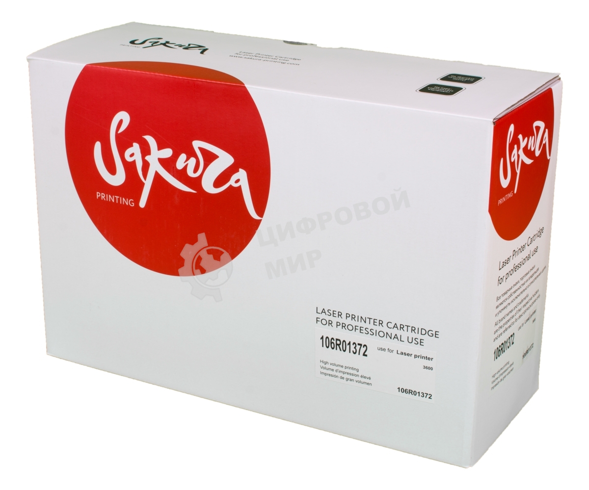 Картридж лазерный Sakura 106R01372 для Xerox Phaser 3600 , черный, 20 000 к.