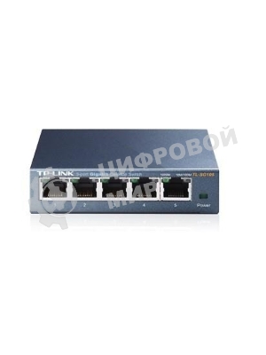 Коммутатор TP-Link SOHO TL-SG105 5-port Desktop Gigabit Switch, 5 10/100/1000M RJ45 ports, metal case