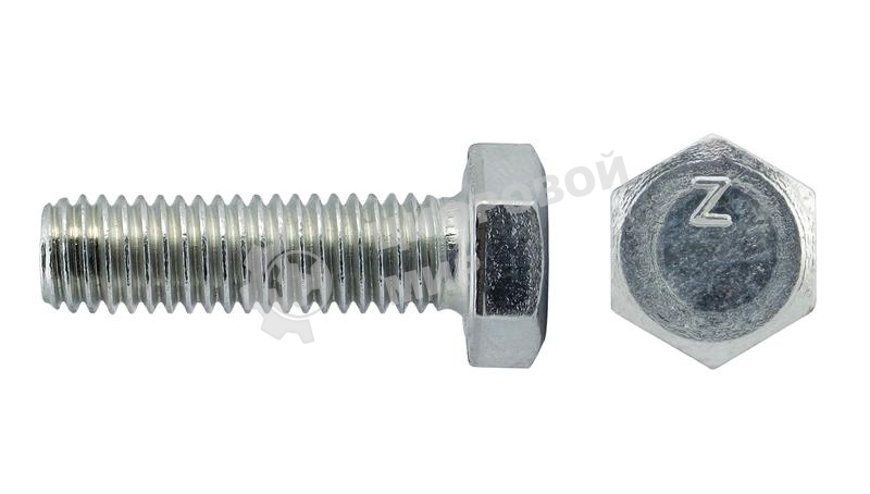 Болт М8х20 с шестигранной головкой цинк. DIN 933 (уп. 50 шт) класс прочности 8.8. коробка Tech-Krep 105207