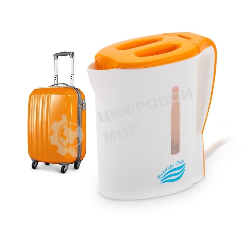 Чайник электрический Великие Реки Мая-1 бело-оранжевый