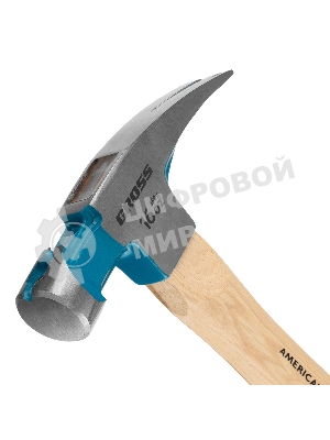 Молоток-гвоздодер Gross 10418 American hickory 450г, угол 75, магнит, обрезиненная рукоятка