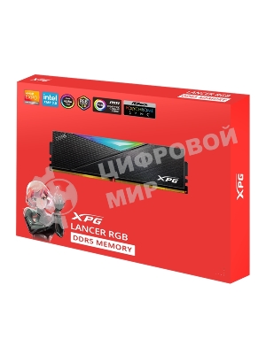 Оперативная память XPG Lancer, DDR5, 32Gb (2x16Gb), 6400MHz, CL32, DIMM, с радиаторами, RGB, черный