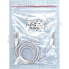 Аудио кабель Jack 3.5 - Jack 3.5, 1м (плоский кабель) белый