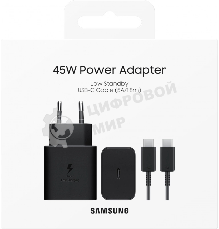 Сетевое зарядное устройство Samsung EP-T4511XBEGEU 45W 3A (PD) USB Type-C для Samsung черный