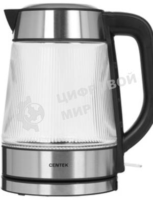 Чайник электрический Centek CT-0013 стекло, 2200 Вт, 1.8 л, серебристый