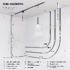 Mini Magnetic Шинопровод накладной (черный) (1200?) 85183/00