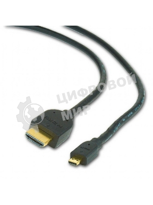 Кабель Cablexpert HDMI-micro HDMI CC-HDMID-6, 19M/19M, v2.0, медь, позол.разъемы, экран, 1.8м, черный, пакет