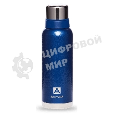 Термос Арктика 106-1200 синий, узкое горло 1,2 л, американский дизайн, антивандальное покрытие, две чашки, холод/тепло 32 ч