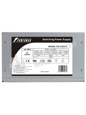 Блок питания Inwin/Powerman PM-450ATX, 450Вт, 120мм, серый