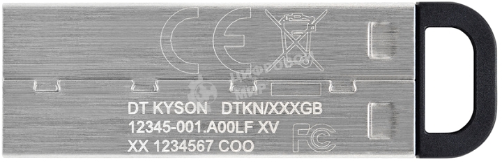 Флешка USB Kingston DataTraveler KYSON (DTKN/128 Gb), 128Gb, USB 3.2 Gen 1, R/W 200/60, серебристый/черный