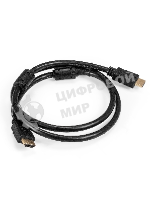 Кабель HDMI ExeGate EX-CC-HDMI2-1.0F (19M/19M, v2.0, 1м, 4K UHD, Ethernet, ферритовые кольца, позолоченные контакты)
