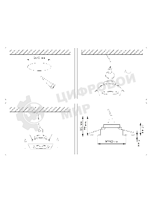 Встраиваемый точечный светильник Ambrella light TN102829 BK/GD черный/золото GU5.3 92*92*50