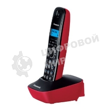 Телефон беспроводной (DECT) Panasonic KX-TG1611RUR (красный) АОН, Caller ID,12 мелодий звонка,подсветка дисплея,поиск трубки