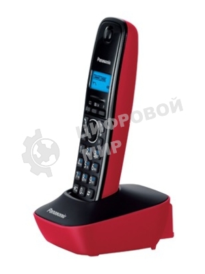 Телефон беспроводной (DECT) Panasonic KX-TG1611RUR (красный) АОН, Caller ID,12 мелодий звонка,подсветка дисплея,поиск трубки