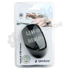 Мышь беспроводная Gembird MUSW-354 черный, 1600 dpi, радиоканал, USB, кнопки - 4