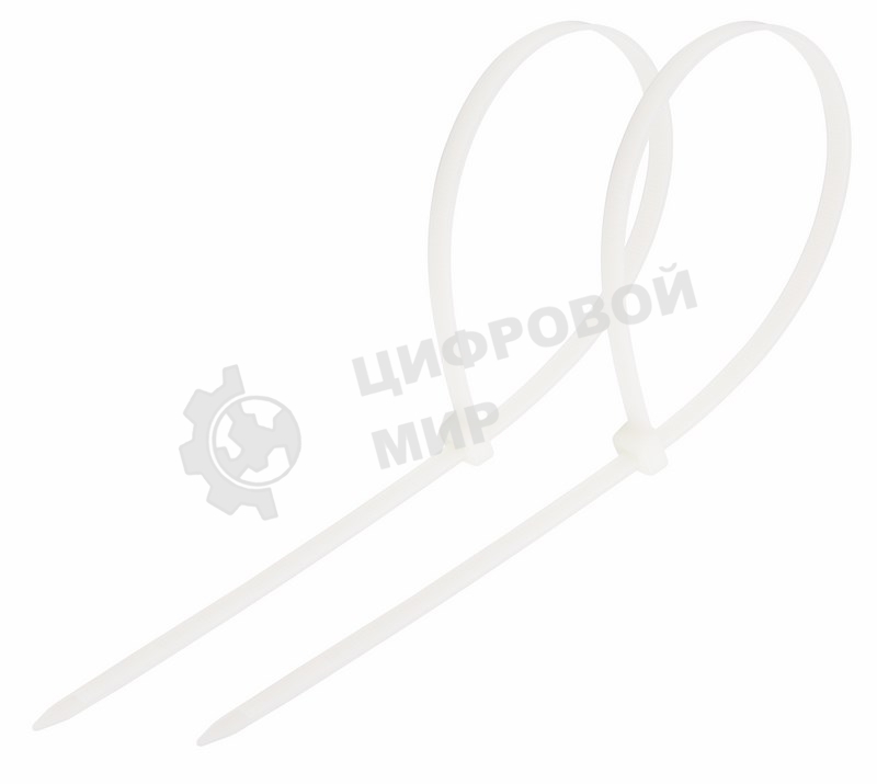 Хомут-стяжка кабельная нейлоновая Rexant 300 x 4,8 мм, белая, упаковка 100 шт.