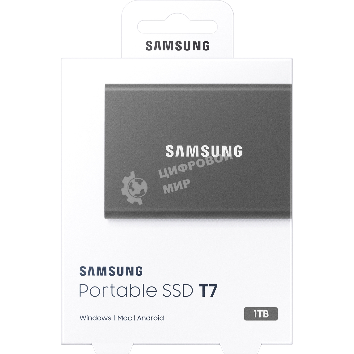 Внешний SSD Samsung T7, 1TB, USB 3.2 Gen 2 Type-C, R/W 1050/1000, серый