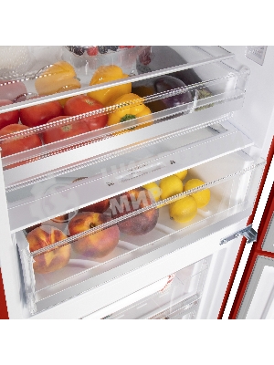 Холодильник Maunfeld MFF200NFR Inverter красный двухкамерный инвертор 271/106 л морозилка снизу, No Frost