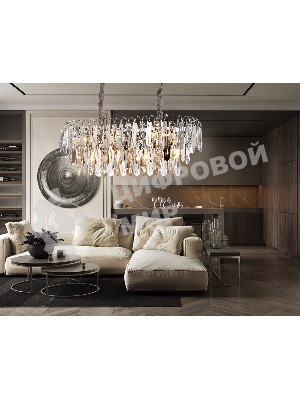 Светильник Ambrella light TR5259/10 CH/CL хром/прозрачный E27*10 max 40W 800*300*270