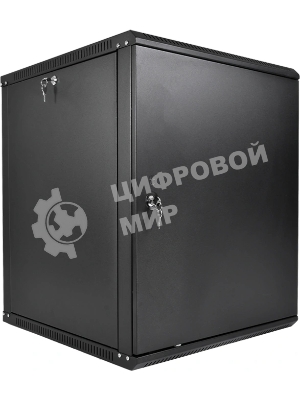 Шкаф телекоммуникационный настенный разборный ЦМО ЭКОНОМ 12U (600 x 350) дверь металл, черный (ШРН-Э-12.350.1-9005)