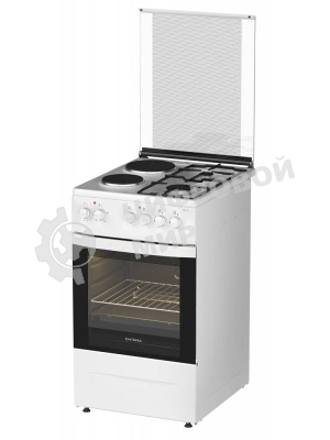 Плита комбинированная Darina 1D KM 241 337 W белый/черный, конфорок 4 шт, духовка 50 л, 50 см x 85 см x 60 см