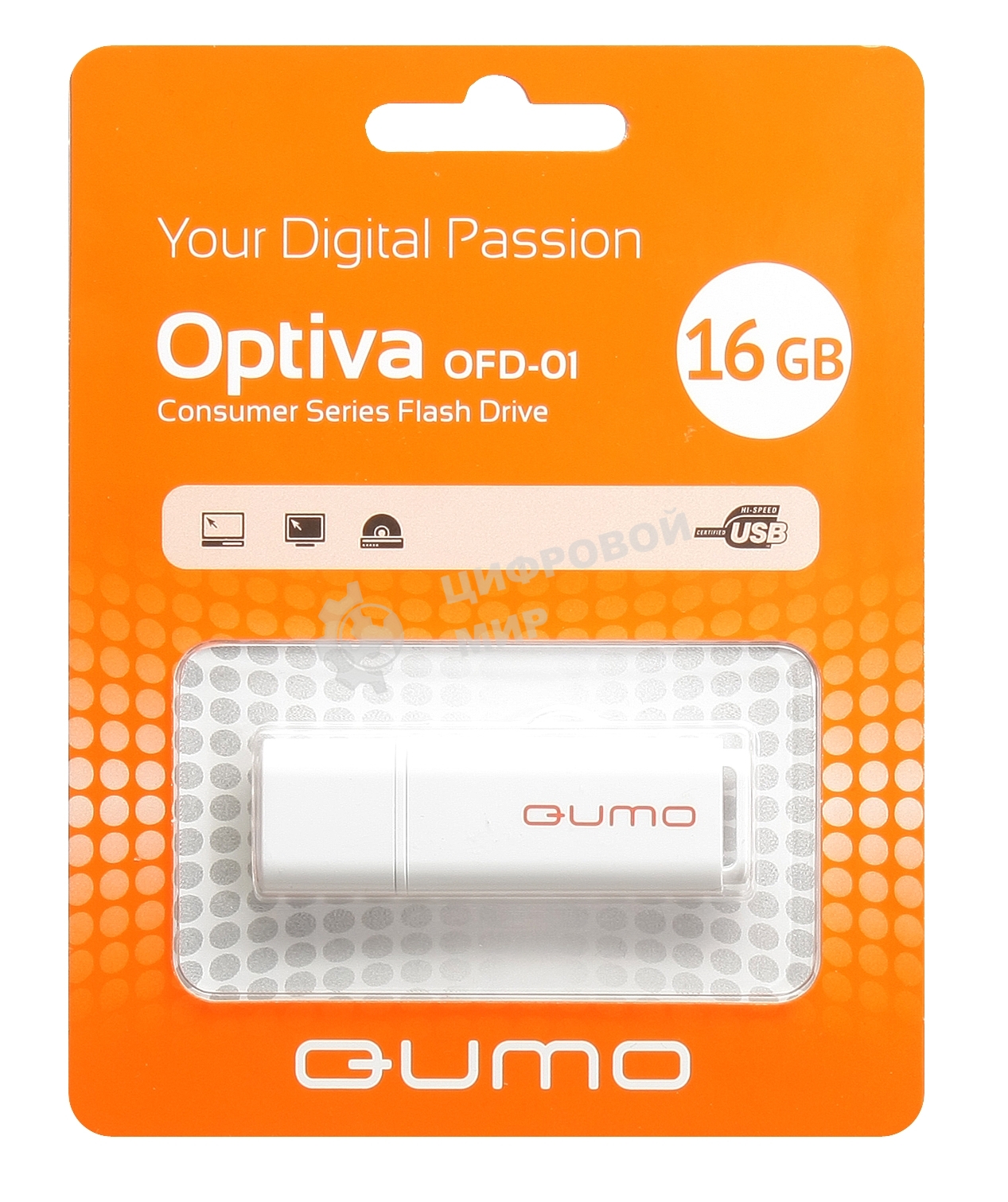 Флешка USB QUMO 16 Gb Optiva 01 белый QM16GUD-OP1-белый
