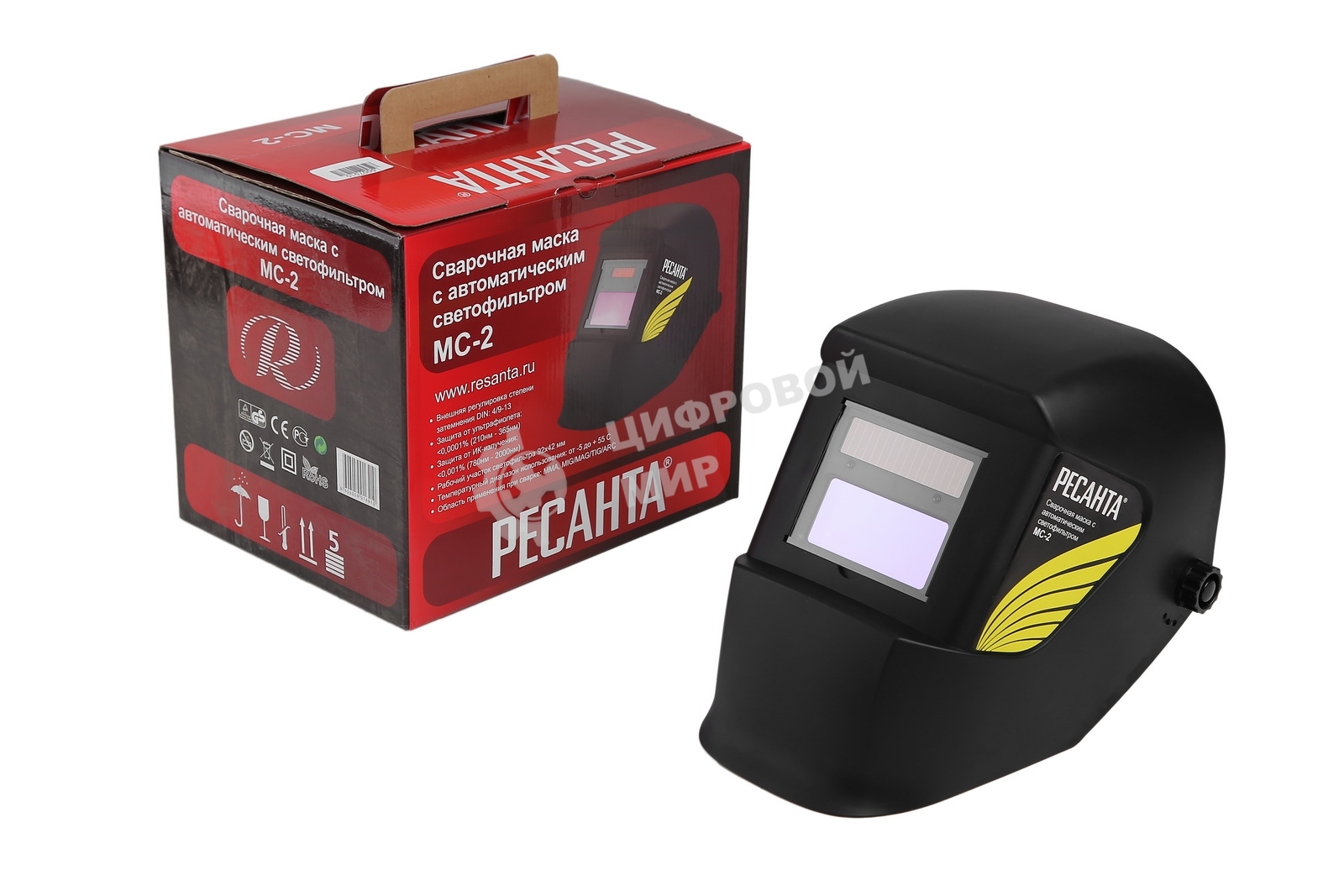 Сварочная маска Ресанта МС-2 65/14 Черная питание - Батарея солнечная и литиевая