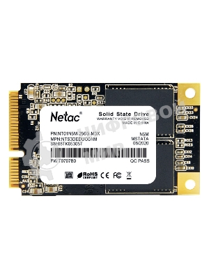 Накопитель SSD Netac N5M, 256Gb, mSATA, R/W 560/520