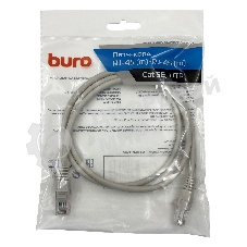 Патч-корд Buro cat.5e 1м серый RJ-45 (м)-RJ-45 (м)