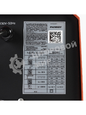 Сварочный аппарат PATRIOT WMA 225MQ (605301755) инверторный mig/mag/mma стальной и флюс. провлокой