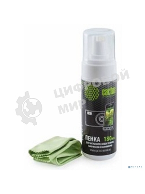 Чистящий набор (салфетки + пена) Cactus CS-S3006 для экранов и оптики 1 шт 18x18 см 180 мл