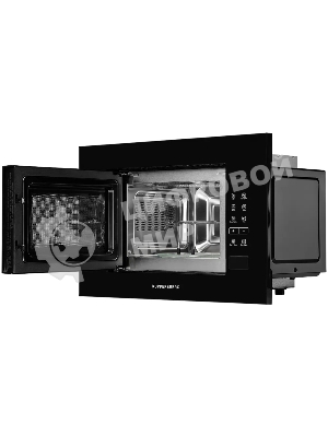 Встраиваемая микроволновая печь Kuppersberg HMW 620 B, объем 20 л, мощность 700 Вт, поворотный стол, High-Tech, 9 автоматических программ, гриль, сенсорное управление, черный