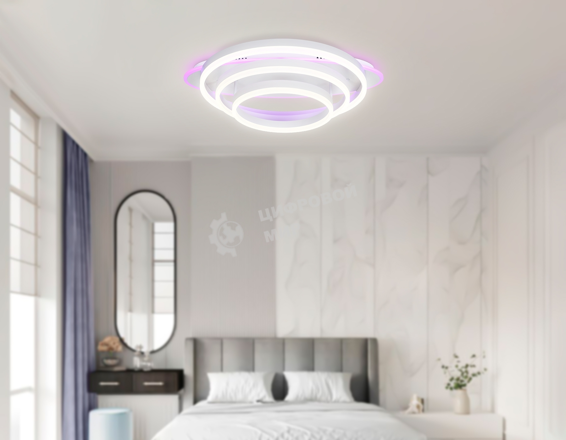 Светильник Ambrella light FA8522 WH белый 146W 3000K-6400K+RGB 560*500*150 (ПДУ РАДИО 2.4G)