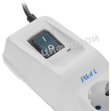Сетевой фильтр Pilot L (GP) 173 5 м, 6 розеток, белый, коробка