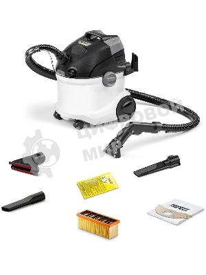 Пылесос моющий Karcher SE 5 Car белый/черный, 1000 Вт, уборка влажная/сухая, пылесборник мешок/контейнер 4 л (в компл.:1мешок)