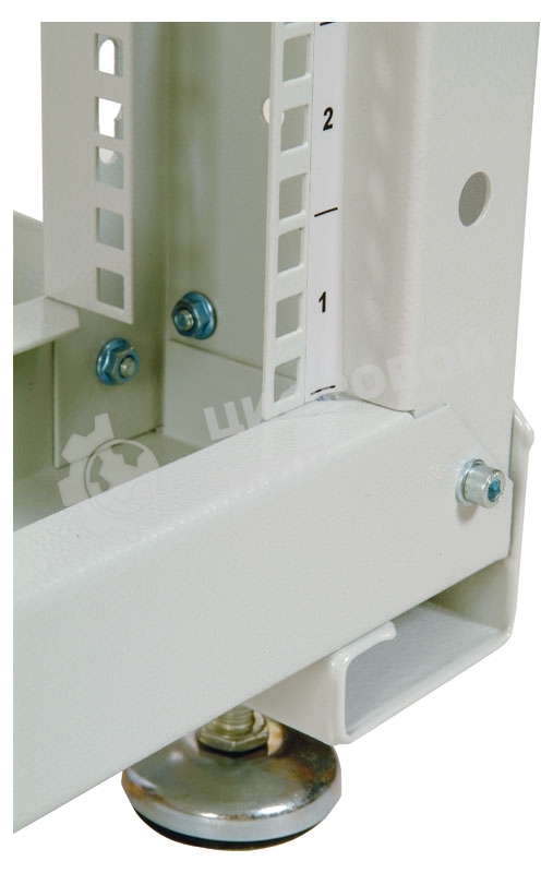 Стойка двухрамная ЦМО СТК-24.2 24U 620 мм X 800 мм направл. закл. гайки 250 кг серый