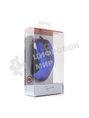 Мышь проводная Gembird MOP-400-B синий, 1000 dpi, USB, кнопки - 3